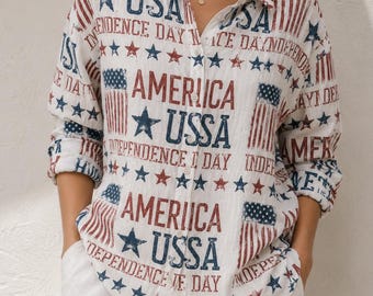 250 Jahre USA Jubiläums-Frauenhemd, Patriotische tropische Blumenbluse, 1776-2026-Flagge-Oberteil, 4. Juli Vaterländisches Geschenk