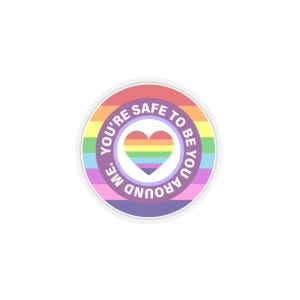 You’re safe with me. Ally sticker - Progress Pride Flag, Trans flag - LGBTQ+ Water resistant Decal - Pride - Ally
