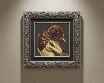 Crow in the palette. Cross Stitch Pattern. PDF Download.XML.
