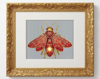 Elegant bee panel. Cross Stitch Pattern  (PDF/XSD)