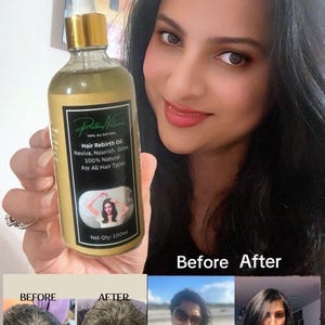 Ayurvedic Hair Rebirth Oil-Natural Hair Growth & Scalp Treatment - 118ml (Glass Bottle) infused with 16+ herbs