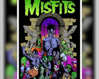 Misfits Earth A.D. Blacklight Poster 23" x 35" Perfect Misfit Earth Poster Halloween Posters Wall Art Decor Posters Halloween Gift Posters