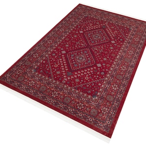 Tappeto ottomano rosso intenso: tappeto tradizionale turco