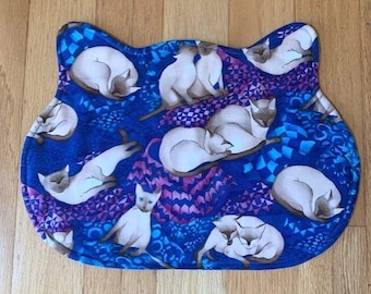 Cat Placemat, Pet Food Mat, Placemats, Cat Dish Placemat, Cat Feeding Station Mat with FREE Catnip Toy