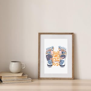 Reflexology Foot Chart, Anatomy print, Foot anatomy poster, Anatomy home decor, Reflexology illustration, A2 print, gift, Massage poster