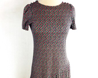 90s does 20s Floral Drop Waist Dress
