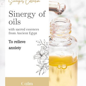 Synergie d&#39;essences égyptiennes pour « Soulagement de l&#39;anxiété » - Huile parfumée naturelle pour rituels, aromathérapie et méditation spirituelle