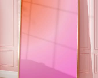 Orange Pink Gradient Aura Print: Minimal Feminine Printable Wall Art (Digital Download)