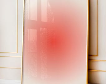 Red Aura Gradient Print: Affirmation Wall Art for Minimal Modern Decor (Digital Download)