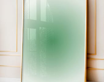 Green Gradient Aura Print: Minimal Affirmation Wall Art (Digital Download)