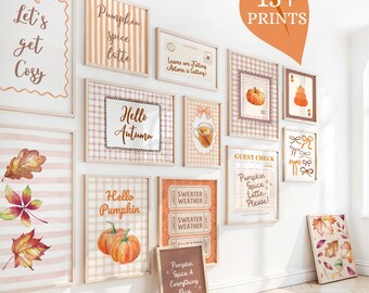 Fall Gallery Wall Art Set of 15: Neutral Autumn Prints for Cozy Fall Decor (Digital Download)