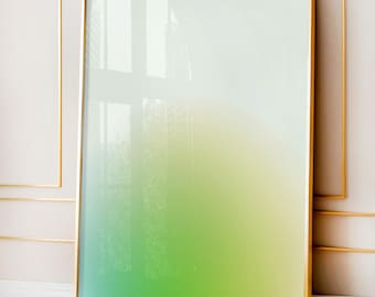 Green Gradient Aura Print: Minimal Affirmation Printable Wall Art (Digital Download)