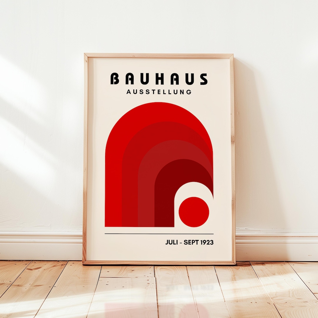 Red Bauhaus Arch Print: Abstract Mid Century Modern Wall Art (digital ...