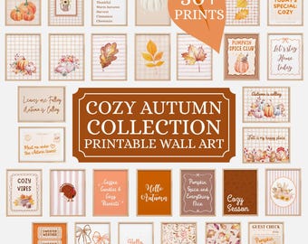 Cozy Autumn Wall Art Set of 30: Neutral Autumn Prints for Cozy Fall Decor (Digital Download)