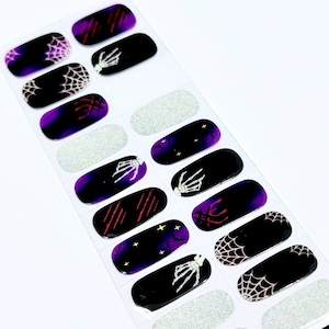 Halloween Nail Wraps, Semi Cured Gel, Einfache Nagelkunst, DIY Maniküre, Geister- und Kürbisdesigns, gruselige Nägel