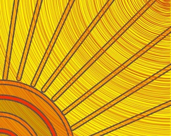 Digital - Golden Rise – Impresión artística digital Modern Sunshine (8x8)