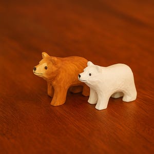 Wooden Carving Bear Sculpture, Carved Wood Bear Figurine, Christmas Gift,Wood Statue, Room Decor, Home Decoration, Rustic Animal Figurine
