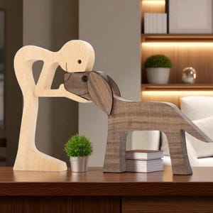 Elegant Woman with Greyhound Figurine| Dog Lover Gift | Art Deco Style Sculpture | Vintage Home Decor, Animal Companion Statue, Shelf Accent