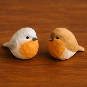 Robin Red Breast Carved Painted Sculpture Figurine Ornament - Sentimental Gift for Robin Lovers - When Robins Appear, Decorative Bird Statue