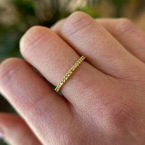 Fancy Yellow Lab Grown Diamond Full Eternity Women&#39;s Diamond Band, Stackable Band Matching Band Solid Gold Band, Gold Band