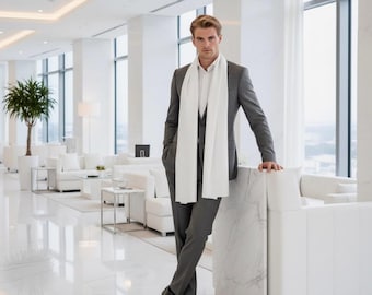 100% silk scarf men 180 x 90 cm plain color men's scarf plain silk for formal occasions suit gift for him - special request possible