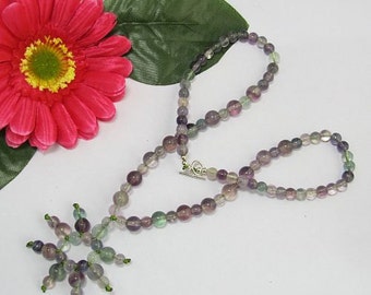 •AEON• fluorite + silver necklace (18