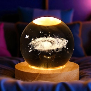 Personalized Galaxy Globe Night Light – Custom Milky Way Nebula Lamp | Astronomy Memorial Gift, Space Decor, Holiday or Christmas Gift