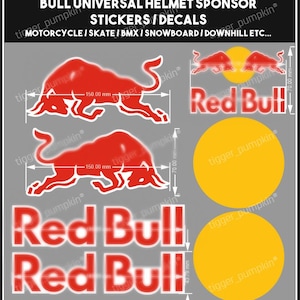 Calcomanías de patrocinadores de casco de toro, pegatinas para motocicletas, monopatines, snowboard, motocross y karts.