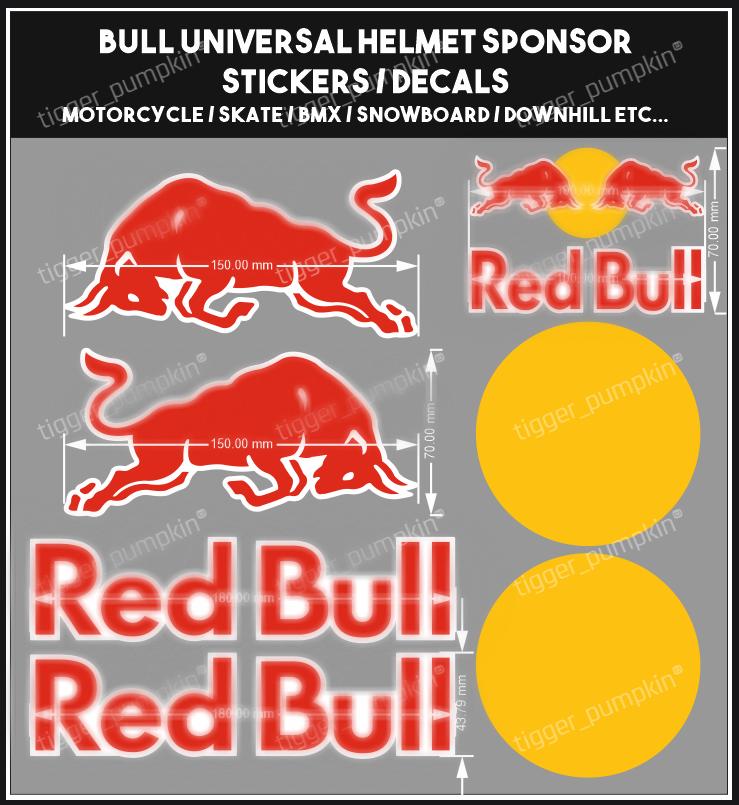 Red Bull Helmet Decal Kits - Etsy
