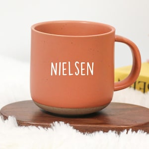 Personalized Engraved Ceramic Mug: Custom Text Coffee Cup