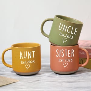 Custom Ceramic Mug with Your Text, Engraved Coffee Cup, Ceramic Mug, Personalize Mug with Your Words and Date, Gifts for Dad, Mom, Sisters