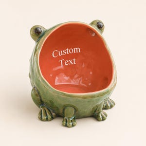 Plato de cerámica para joyas con forma de rana de boca grande, soporte para anillos con forma de sapo adorable, cuenco multiusos para llaves, decoración de escritorio original, regalo único para ella, cuenco multiusos para llaves