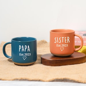 Custom Ceramic Mug with Your Text, Engraved Coffee Cup, Ceramic Mug, Personalize Mug with Your Words and Date, Gifts for Dad, Mom, Sisters