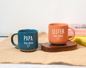Personalized Engraved Ceramic Mug: Custom Text, Rustic Design