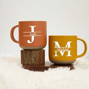 Personalized Ceramic Mug, Engraved Coffee Mug, Custom Name Mug Gift Ideas, Wedding Party Mug, Minimalist Engraved Mug