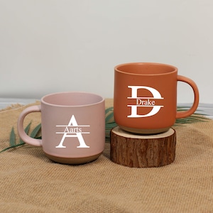 Personalized Ceramic Mug, Engraved Coffee Mug, Custom Name Mug Gift Ideas, Wedding Party Mug, Minimalist Engraved Mug