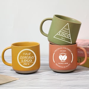 Custom Ceramic Mug, Engraved Logo Coffee Mug, Tea Cup, Ceramic Mug, Personalize Mug with Company Logo, Engraved Logo Mug, Employee Gifts
