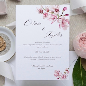 Editable Wedding Invitation Canva Template | Elegant Floral Bundle | PDF Download Save the Date, RSVP , Menu, Thank You Card