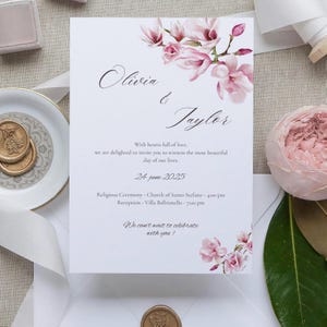Editable Wedding Invitation Canva Template | Elegant Floral Bundle | PDF Download Save the Date, RSVP , Menu, Thank You Card