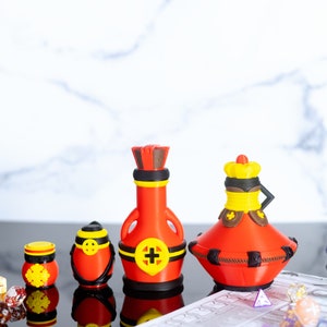 Healing Potion Dice Bottles w/ d4s included - Perfect for D&D!