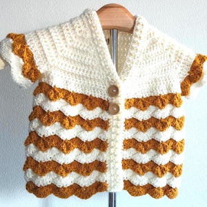 Crochet Baby Cardigan Pattern PDF | Toddler Shell Stitch Sweater | Vera Cardigan | Sizes 0–6 Yrs | Instant Download / English & Spanish