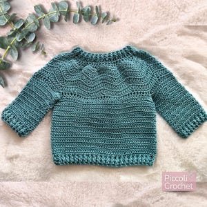 Crochet Baby Pullover Pattern PDF | Hyacinth Shell Stitch Sweater | Sizes 0-4 Years | Instant Download | US & Spanish | Photo Tutorial