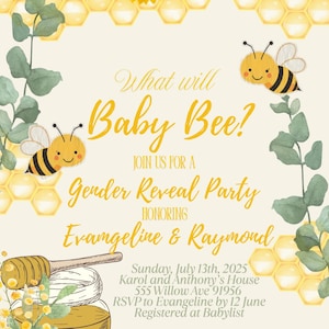 Quelle sera l'invitation à révéler le sexe des bébés abeilles | Téléchargement numérique | Sexe révélé