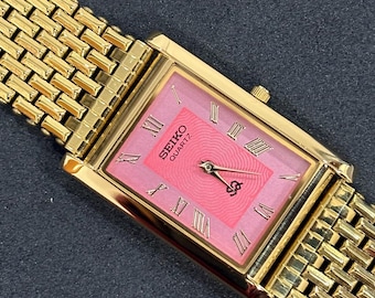 Vintage Seiko 2C21 5190 White Dial Lady Quartz Watch Japan Square