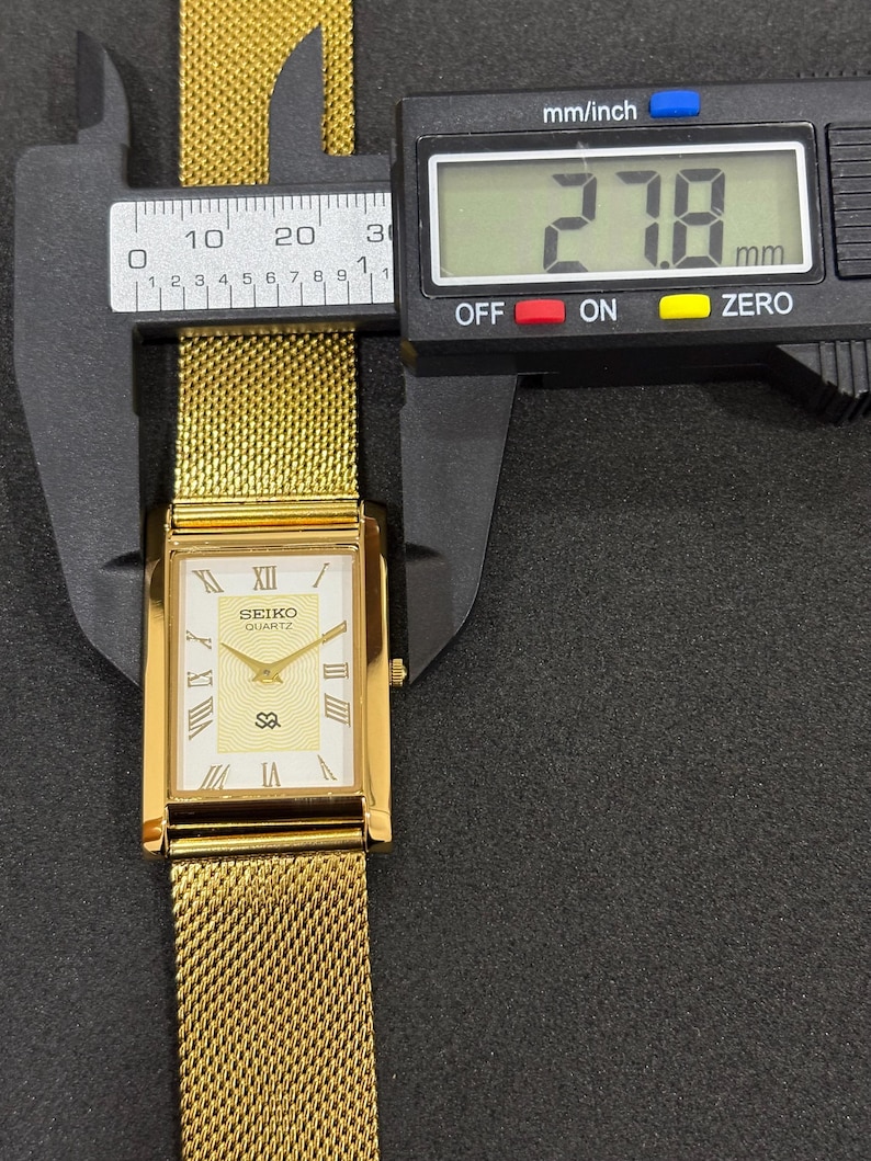Seiko Vintage Men’s Dress Watch, Slim Tank Design, White Roman Dial