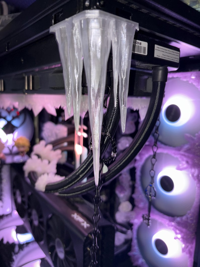 Translucent Icicle Crystals - Magnetic! (PETG) for PC Case Decor Corner Icicles