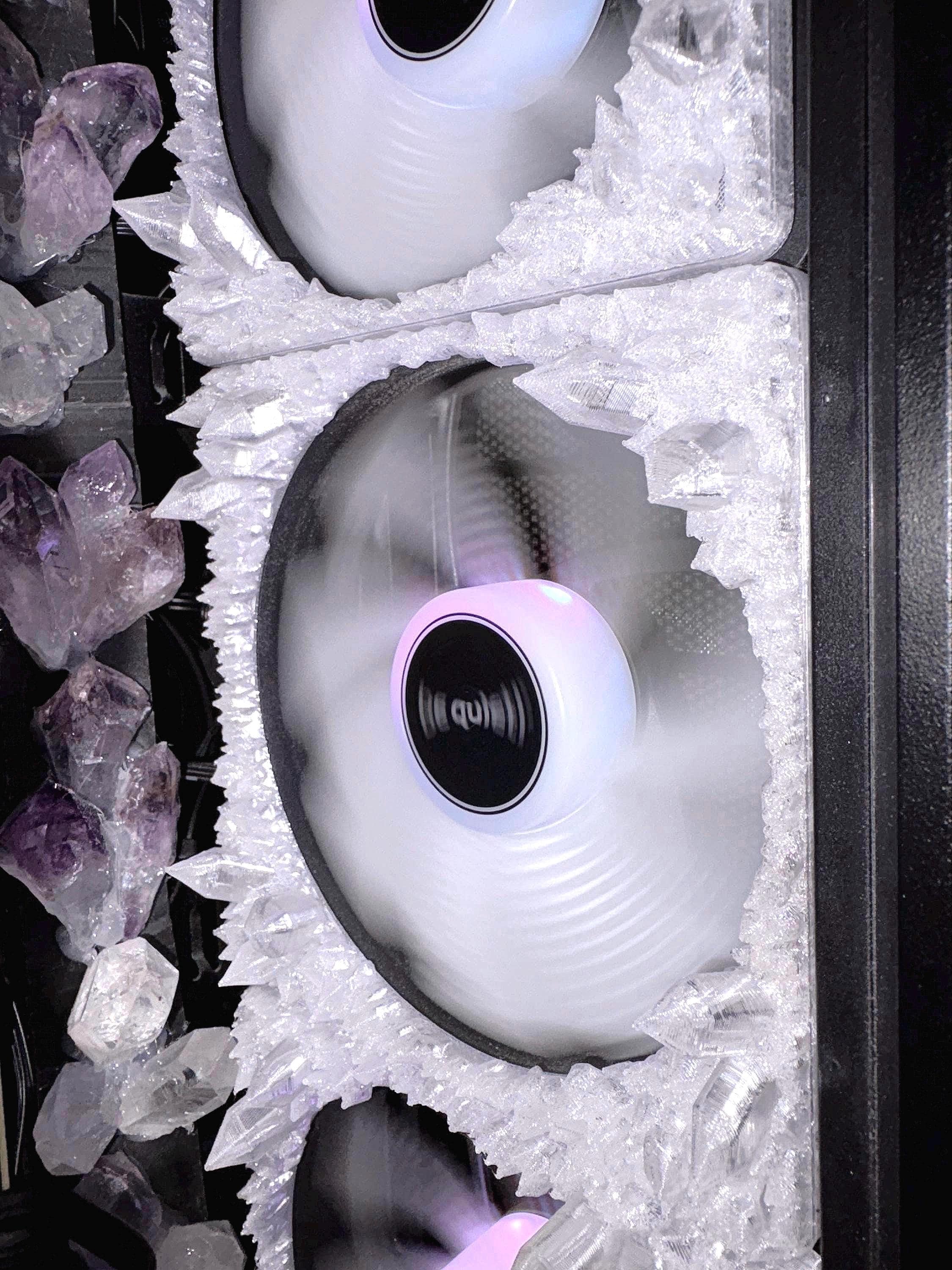 80mm Turbine-Style PC Fan Grill – Gloss Black Acrylic Cooling Cover For Case Mod
