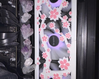 Sakura Cherry Blossom Magnetic Triple Fan Grill: 360mm/420mm PC Case/AIO Cover