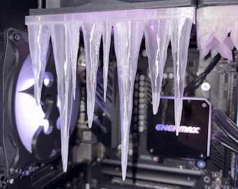 Durchscheinende Eiskristalle - Magnetisch! (PETG) für PC-Gehäuse Dekor