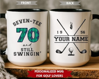 70th Birthday Gift for Men, 70th Birthday Golf Mug, Grandpa Dad 70th Birthday Gift, Golf Lover Golfing Gift for 70th